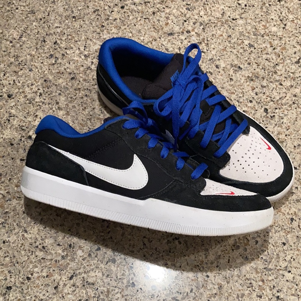 Nike SB Force 58 Black Photon Dust Sport Royal CZ2959002 Size 8.5 - Picture 2 of 11